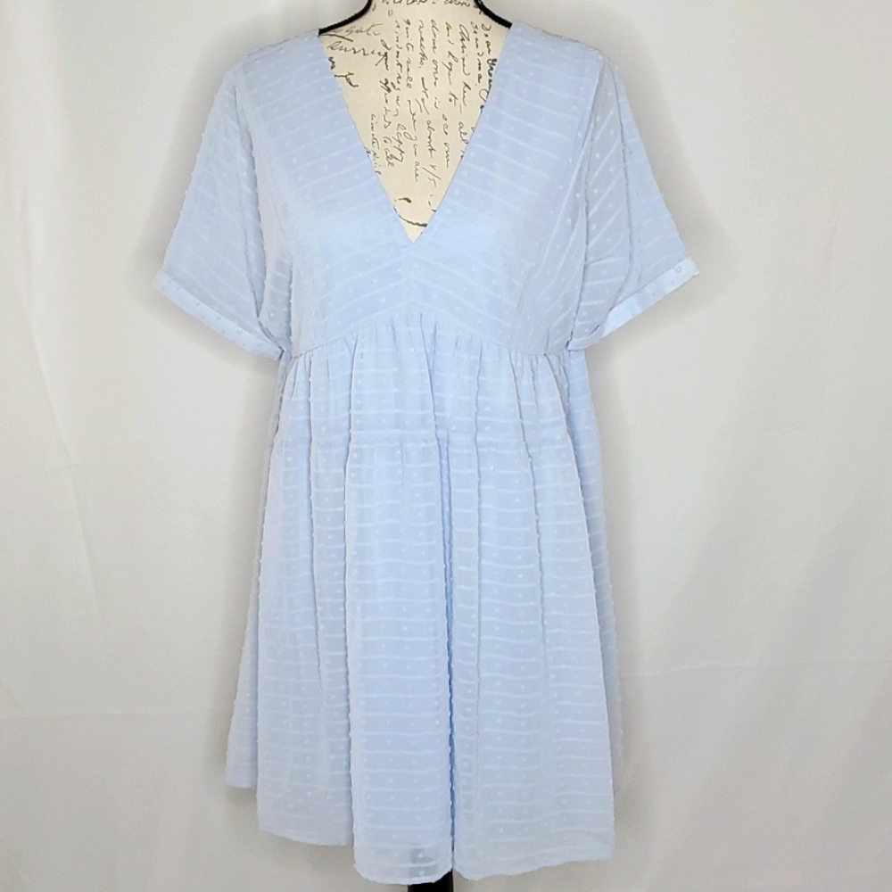 Entro Swiss Dot Babydoll Cottagecore Fairy dress baby blue